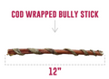 Icelandic Fish Sticks - Bully Sticks Wrapped in Cod Skin 12"