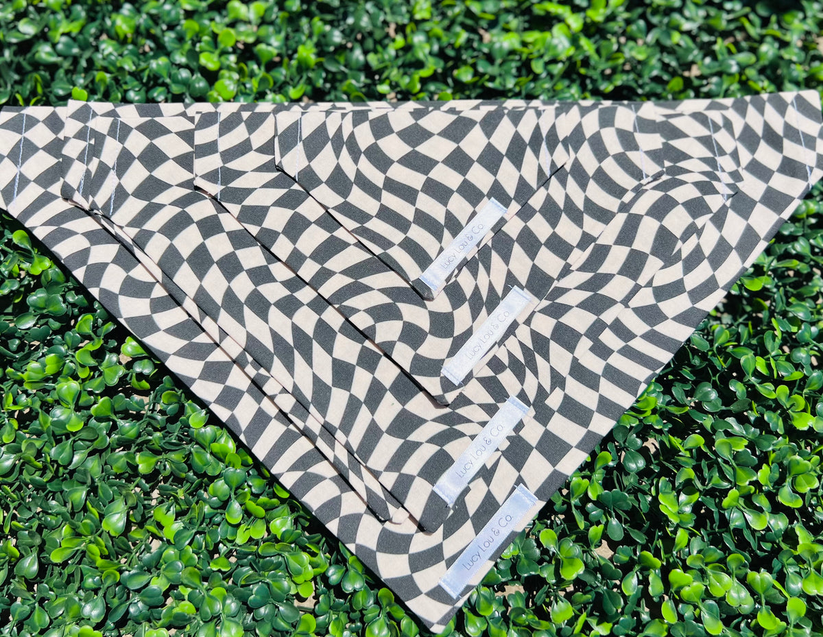 Lucy Lou and Co. Black and White Checkered Bandana