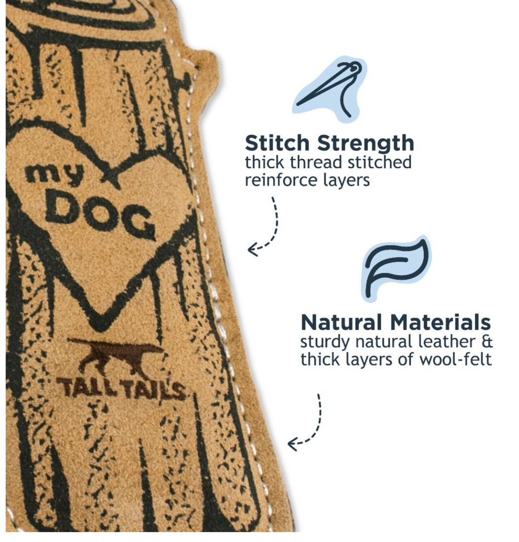 Tall Tails Leather "I love My Dog" Toy