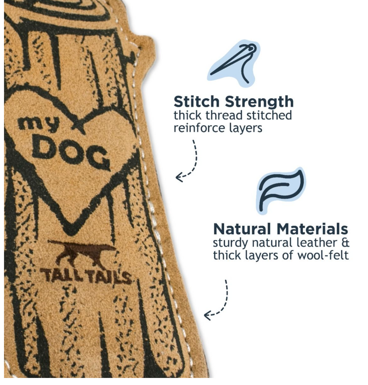 Tall Tails Leather "I love My Dog" Toy