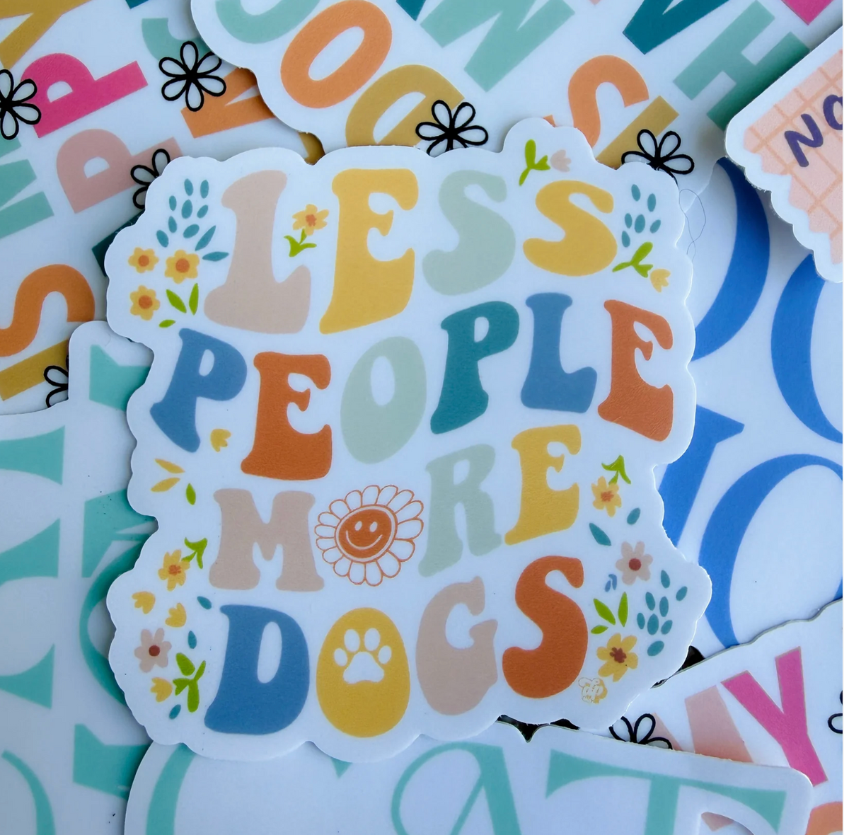 Less People More Dogs Sticker