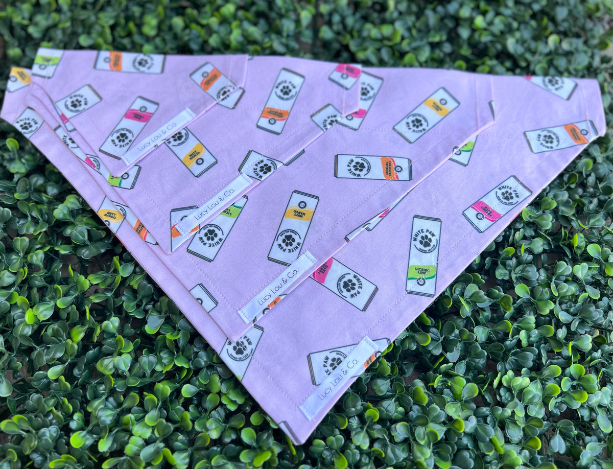 Lucy Lou and Co. Pink White Paw Bandana