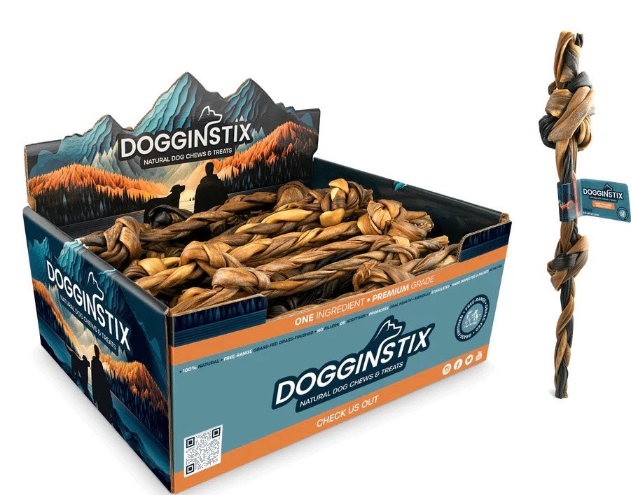 Dogginstix Braided Lamb Collagen Double Knot
