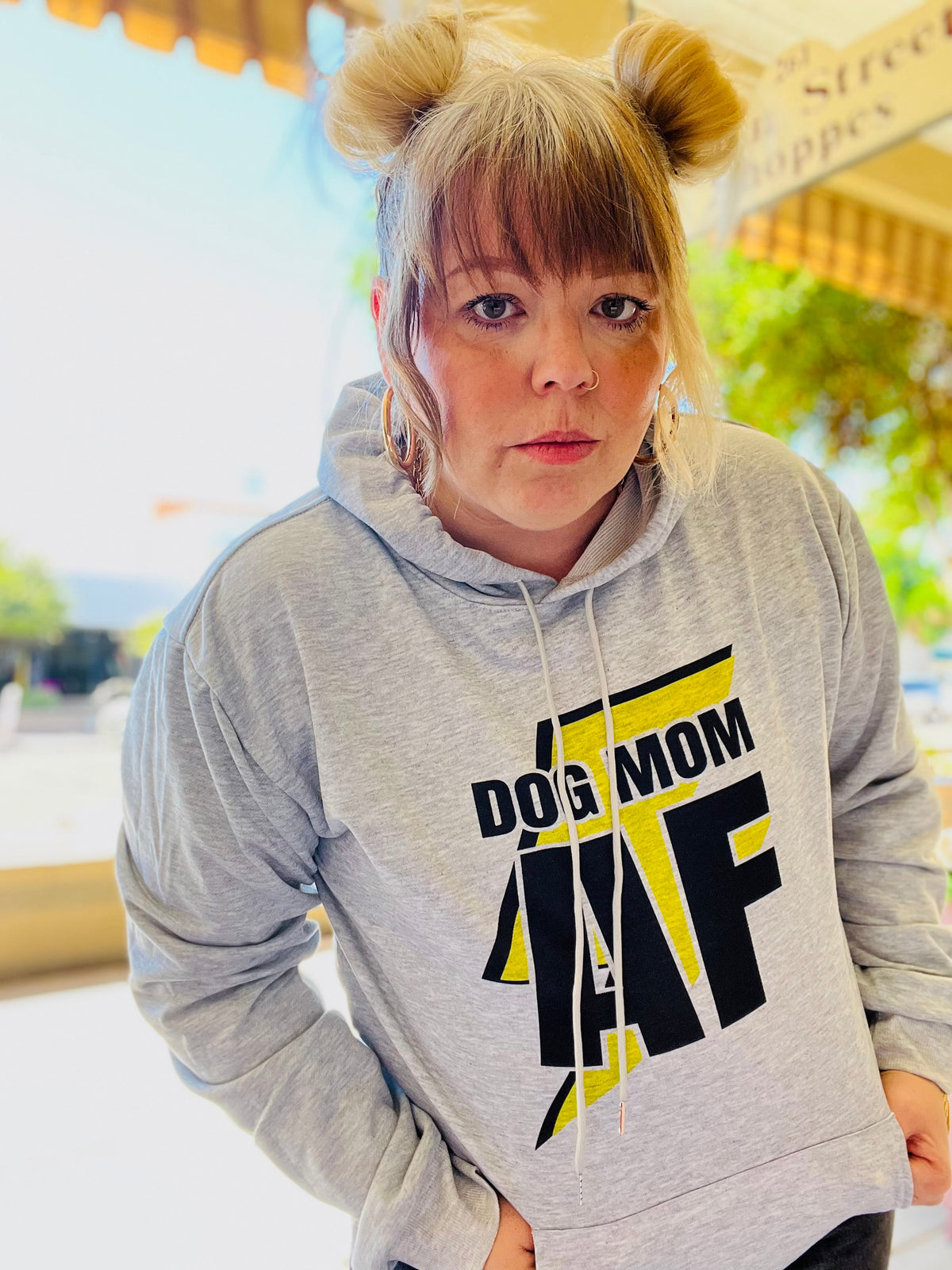Dog Mom AF Grey Hoodie