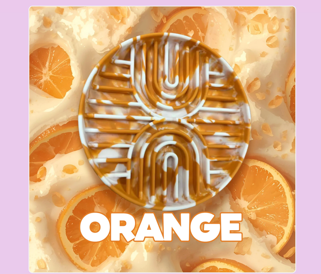 Pupsnack Orange Creamsicle Slow Feeder Bowl