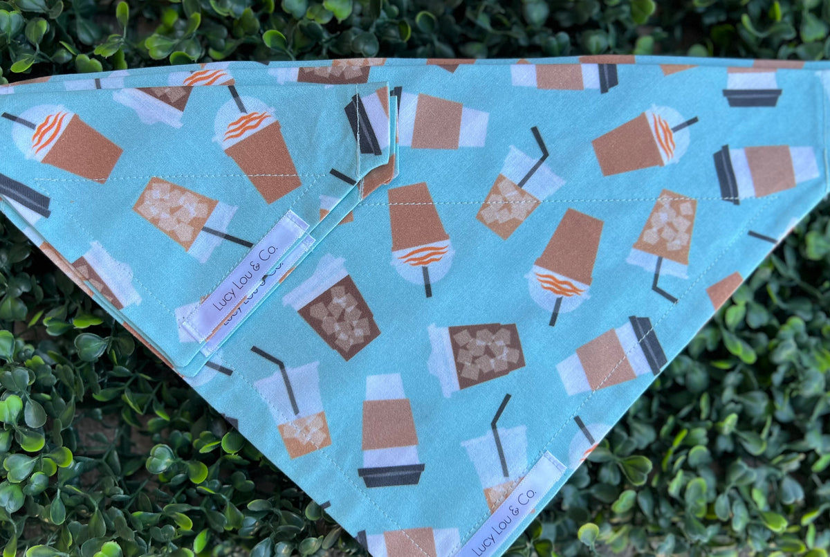 Lucy Lou and Co. Teal Coffee Cups Bandana