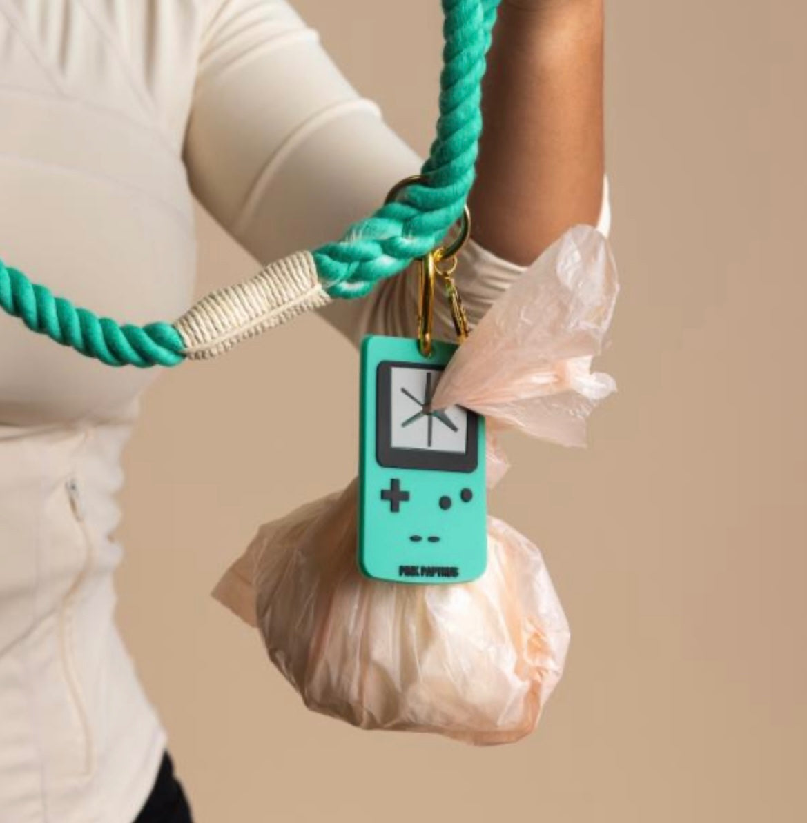 Pink Papyrus Poop Bag Holder