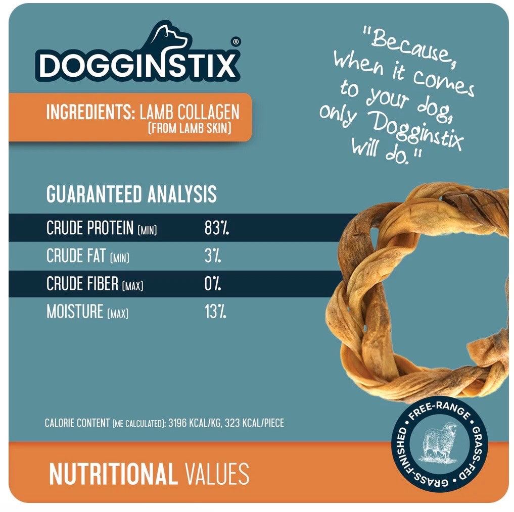 Dogginstix Braided Lamb Collagen Ring