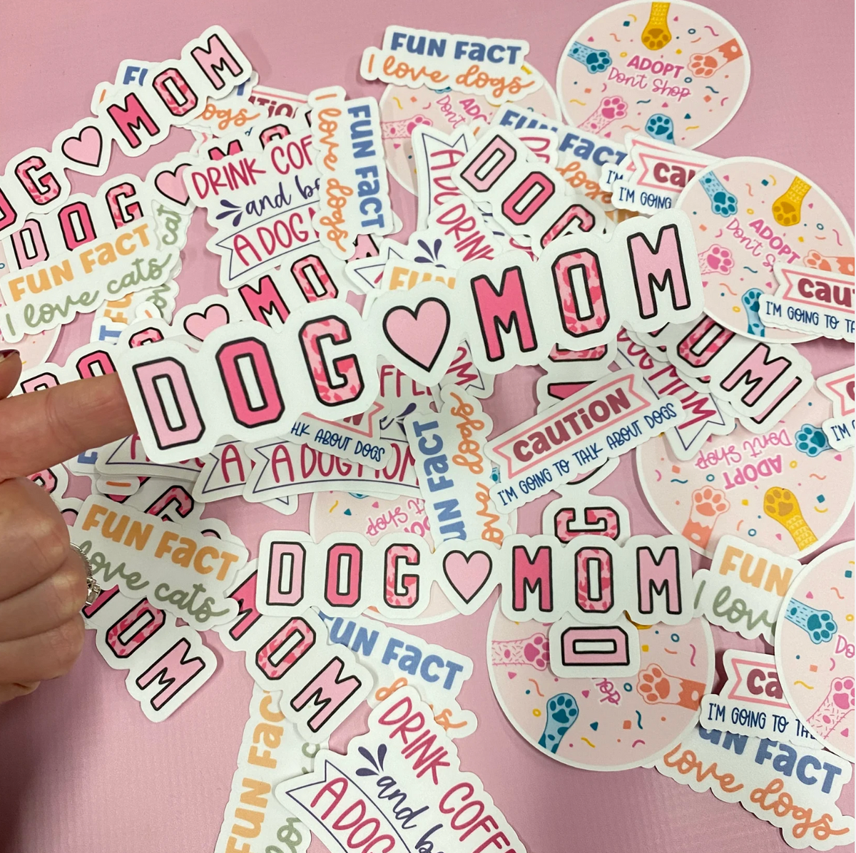 Dog Mom Sticker with Heart