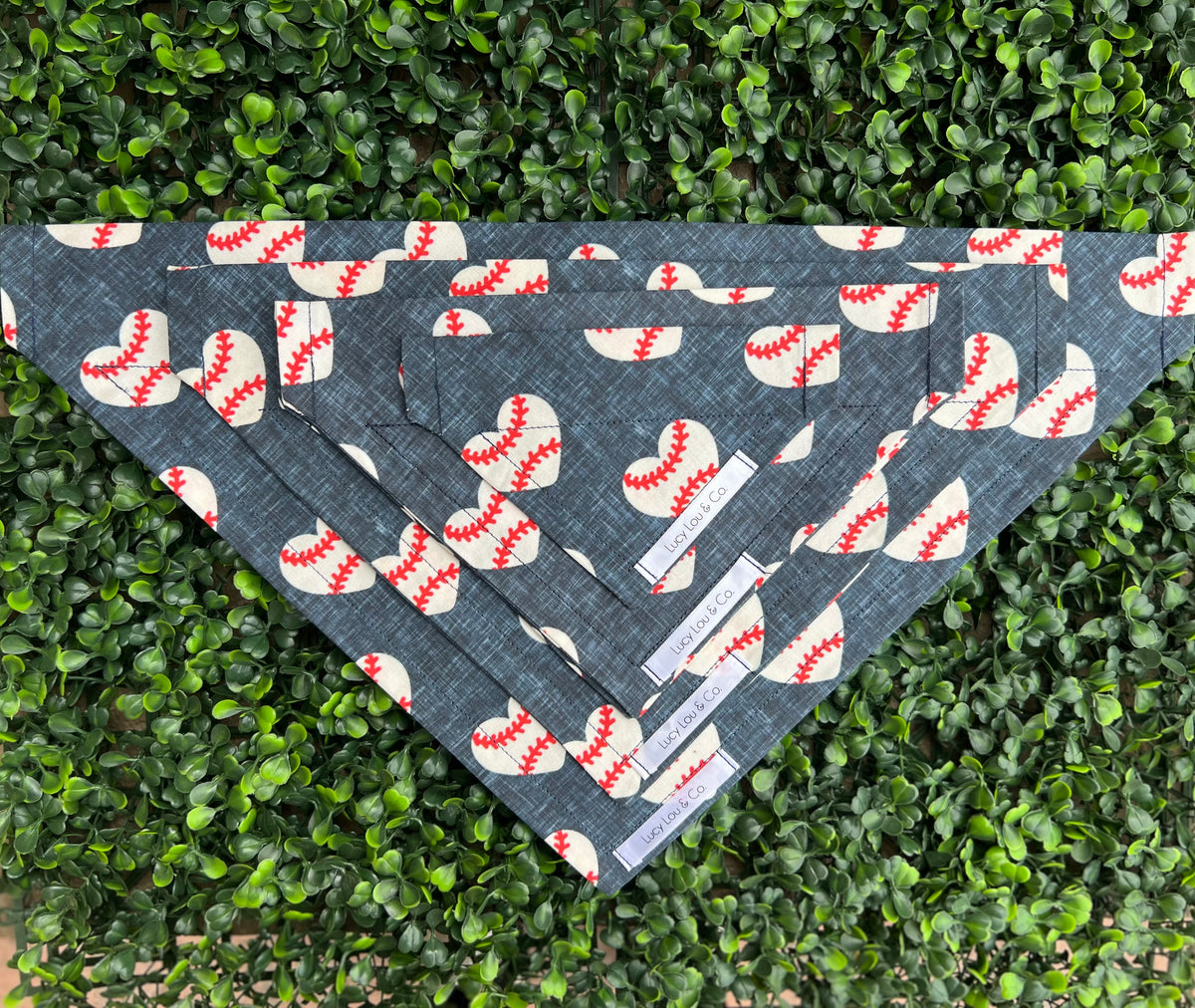 Lucy Lou and Co. Baseball Heart Bandana