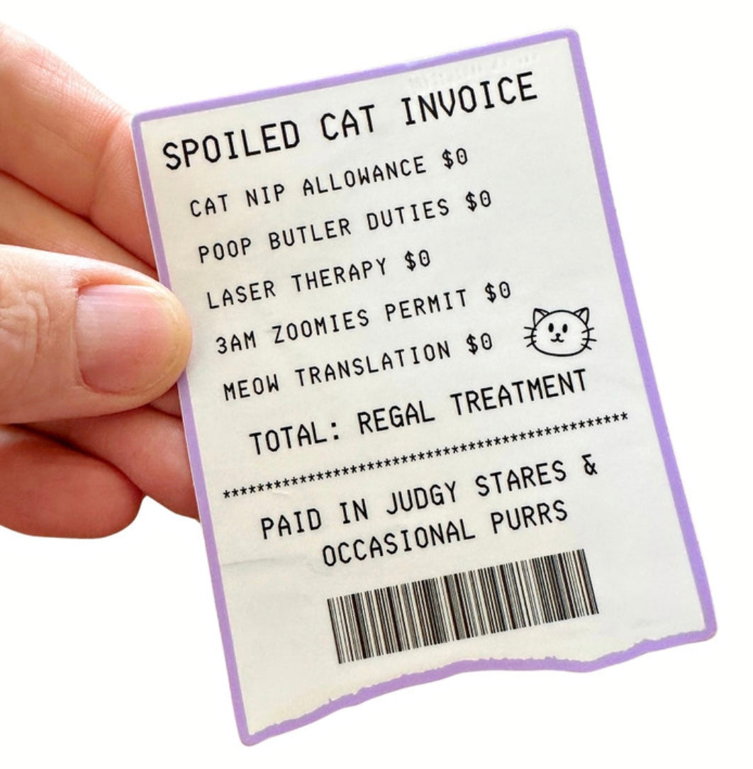 Spoiled Cat Receipt Sticker