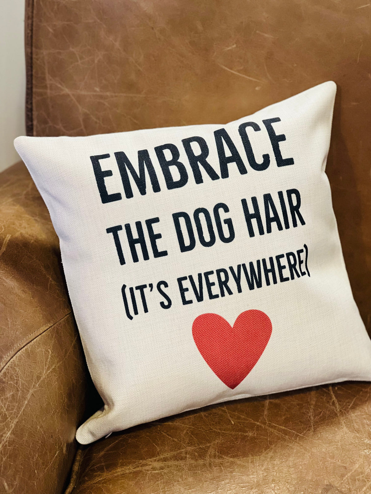 Embrace The Cat/Dog Hair Throw Pillow