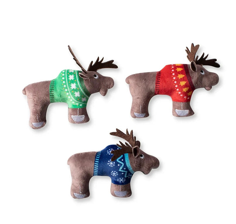 Wagsdale Merry Moose-Mas Dog Toy Set Small 3pc