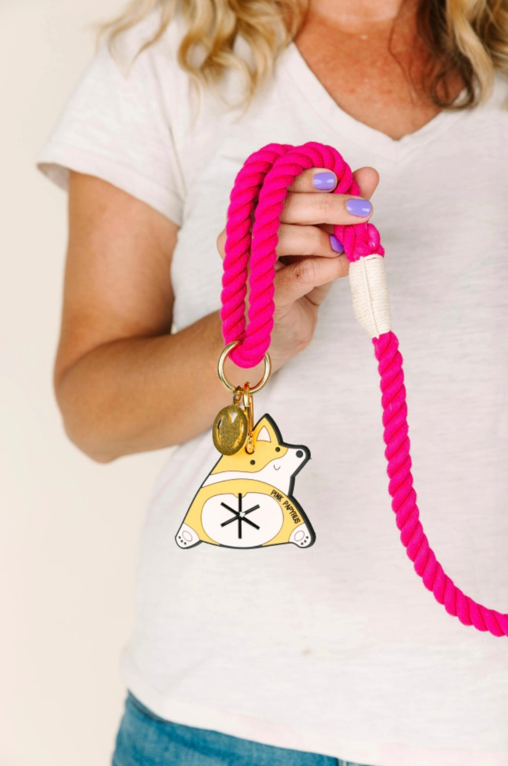 Pink Papyrus Poop Bag Holder