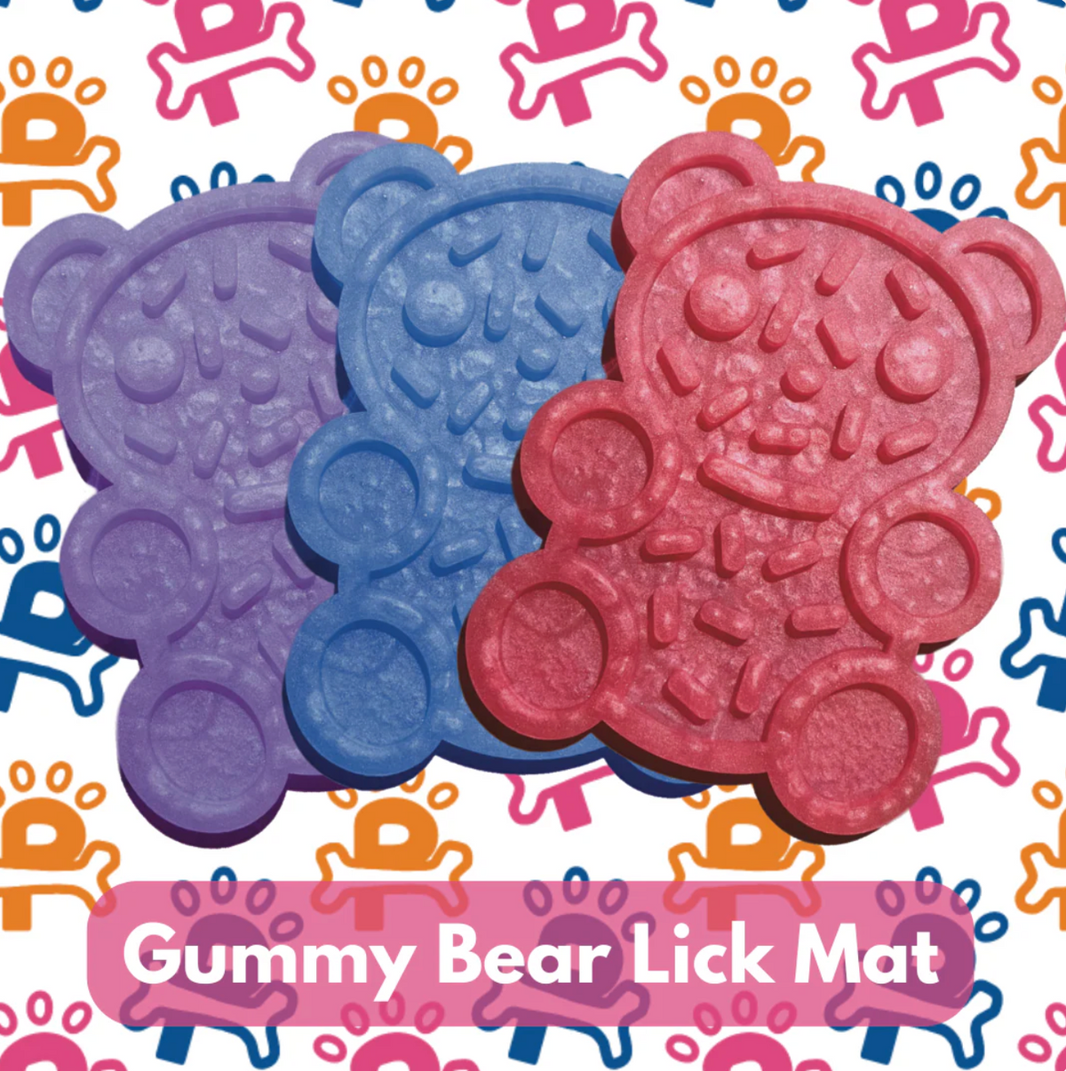 Pupsnack Mini Pink Gummy Bear Lick Mat