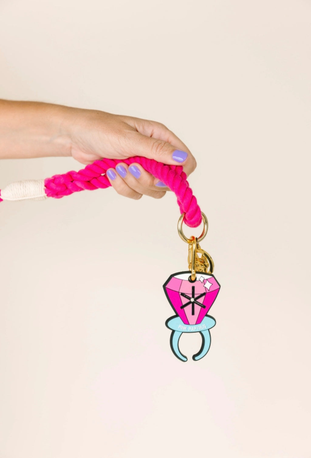 Pink Papyrus Poop Bag Holder
