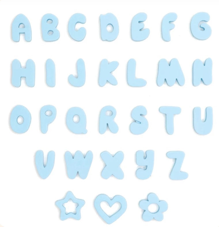 Springland Silicone Dog Charms | Letters & Symbols for Personalized Dog Collars and Leashes- Sky Blue