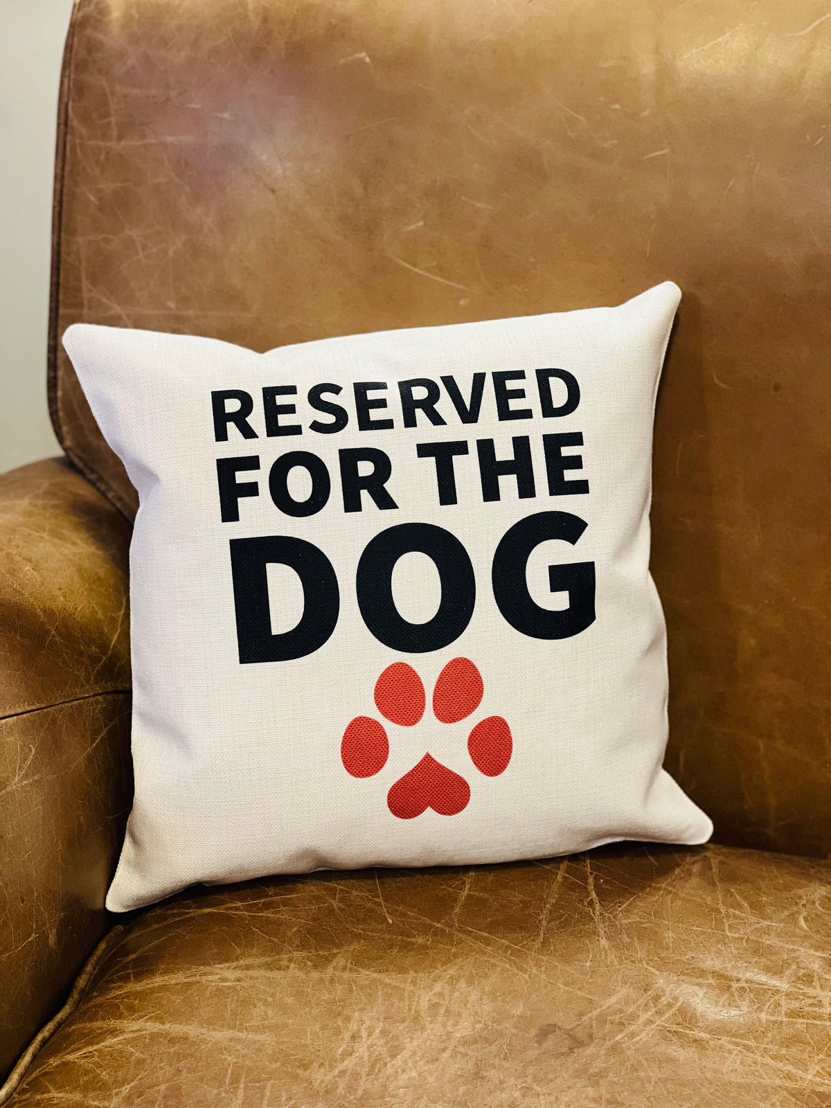 Reserved For The Dog Square Throw Pillow
