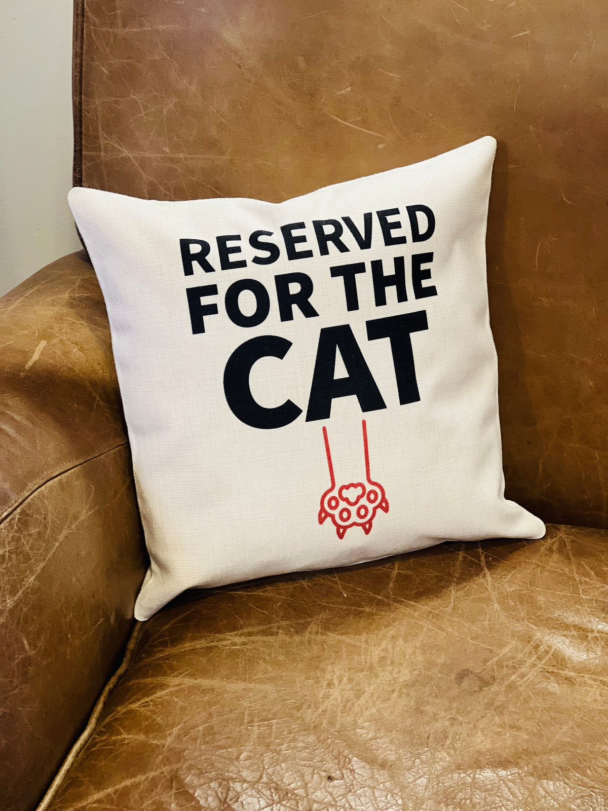Reserved For The Cat Square Throw Pillow