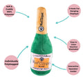 Woof Cliquot Rose’ Champagne Plush Squeaky