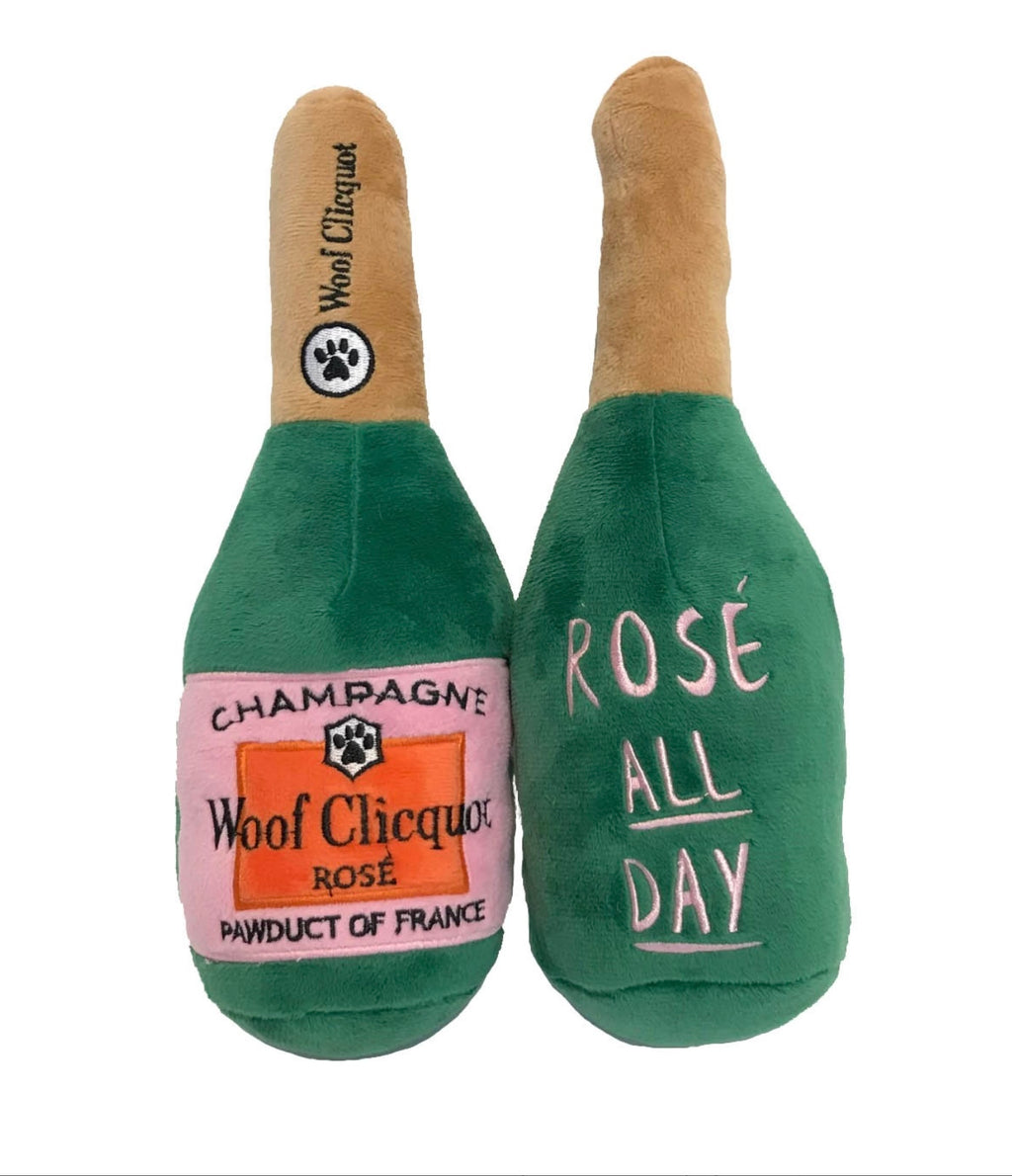 Woof Cliquot Rose’ Champagne Plush Squeaky
