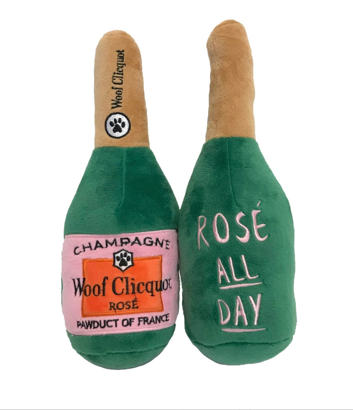 Woof Cliquot Rose’ Champagne Plush Squeaky